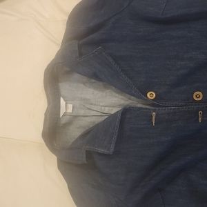 Denim jacket with bell sleeves